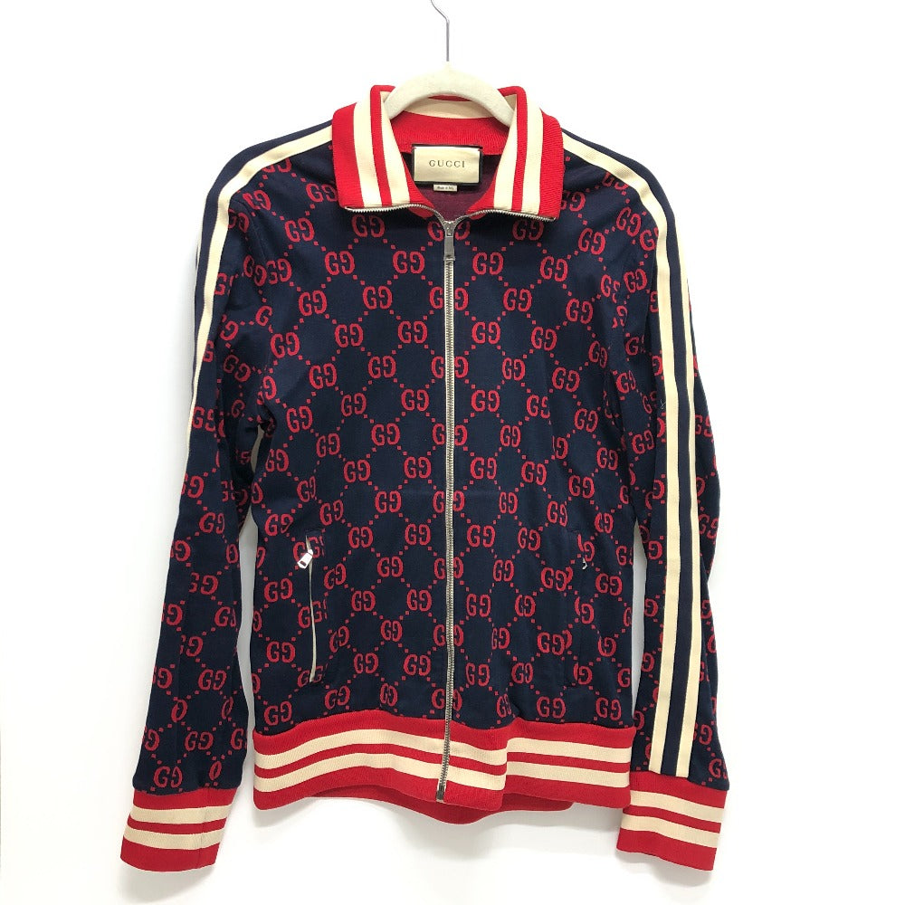 GUCCI Jacket 496919 cotton Navy GG Jacquard All-Over Print Truck mens ‚l Used