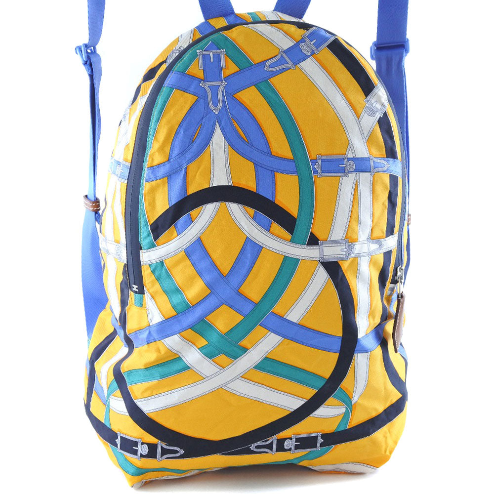 HERMES Backpack 071922CK Silk, Canvas yellow Air silk backpack unisex(Unisex) Used