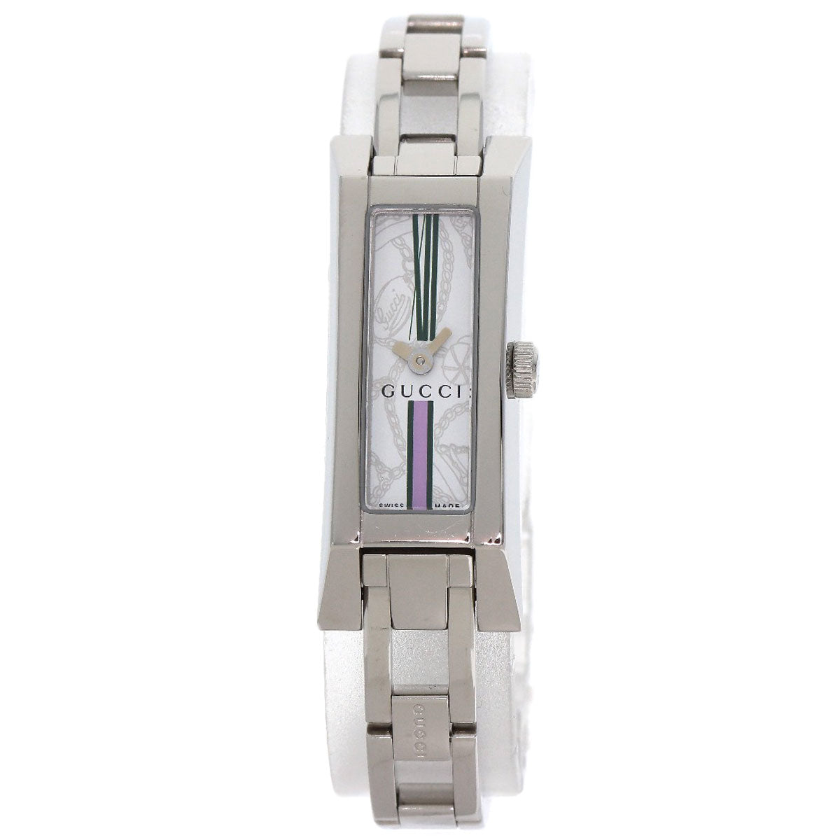 GUCCI Watches Quartz 110 Stainless Steel , Stainless Steel Silver Square face white dial Women Used
