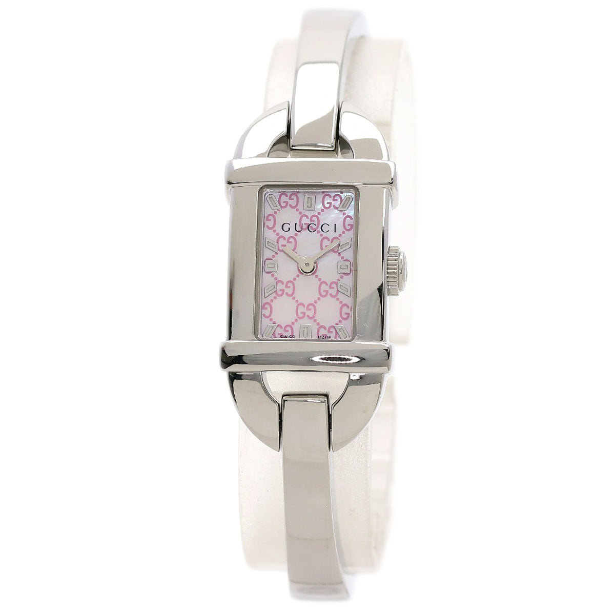 GUCCI Watches Quartz 6800L Stainless Steel Silver Square face shell dial