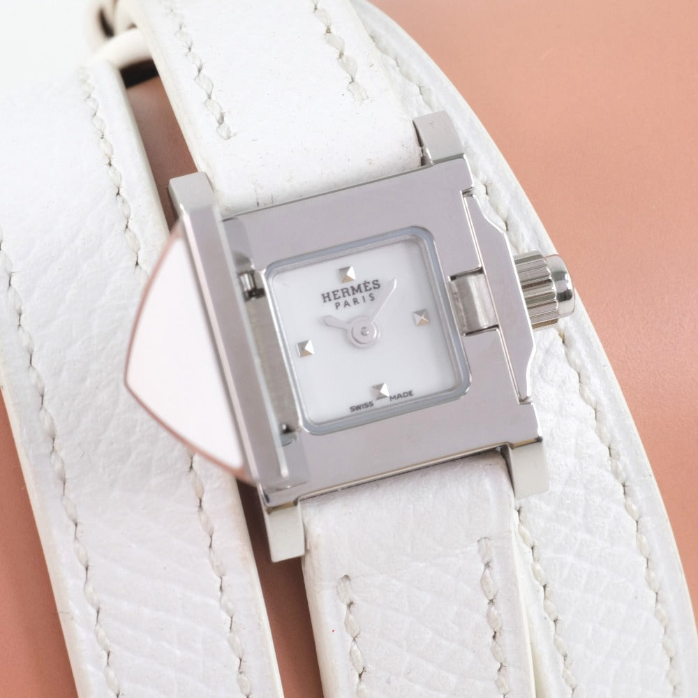 HERMES Watches Quartz ME2.112 Stainless Steel , Leather White Triple Tour Medor Rock White dial Women Used