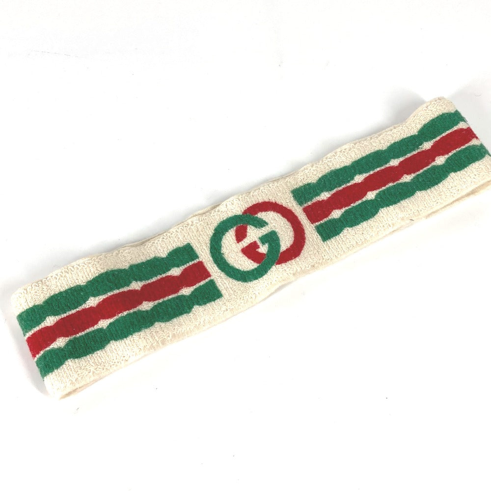 GUCCI hair accessory Polyurethane white GG logo sherry line mens Used