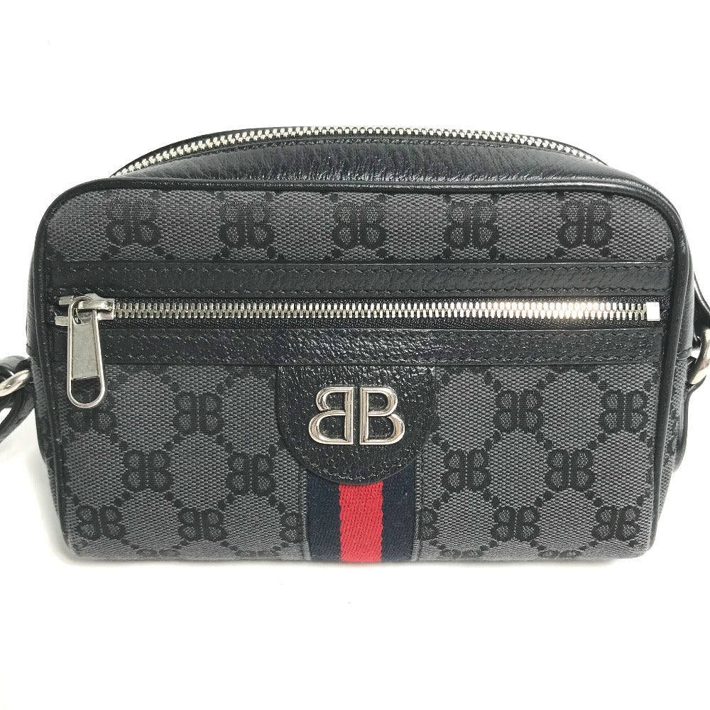 GUCCI Shoulder Bag 680128 Canvas / leather black Balenciaga Balenciaga collaboration Hacker Project GG