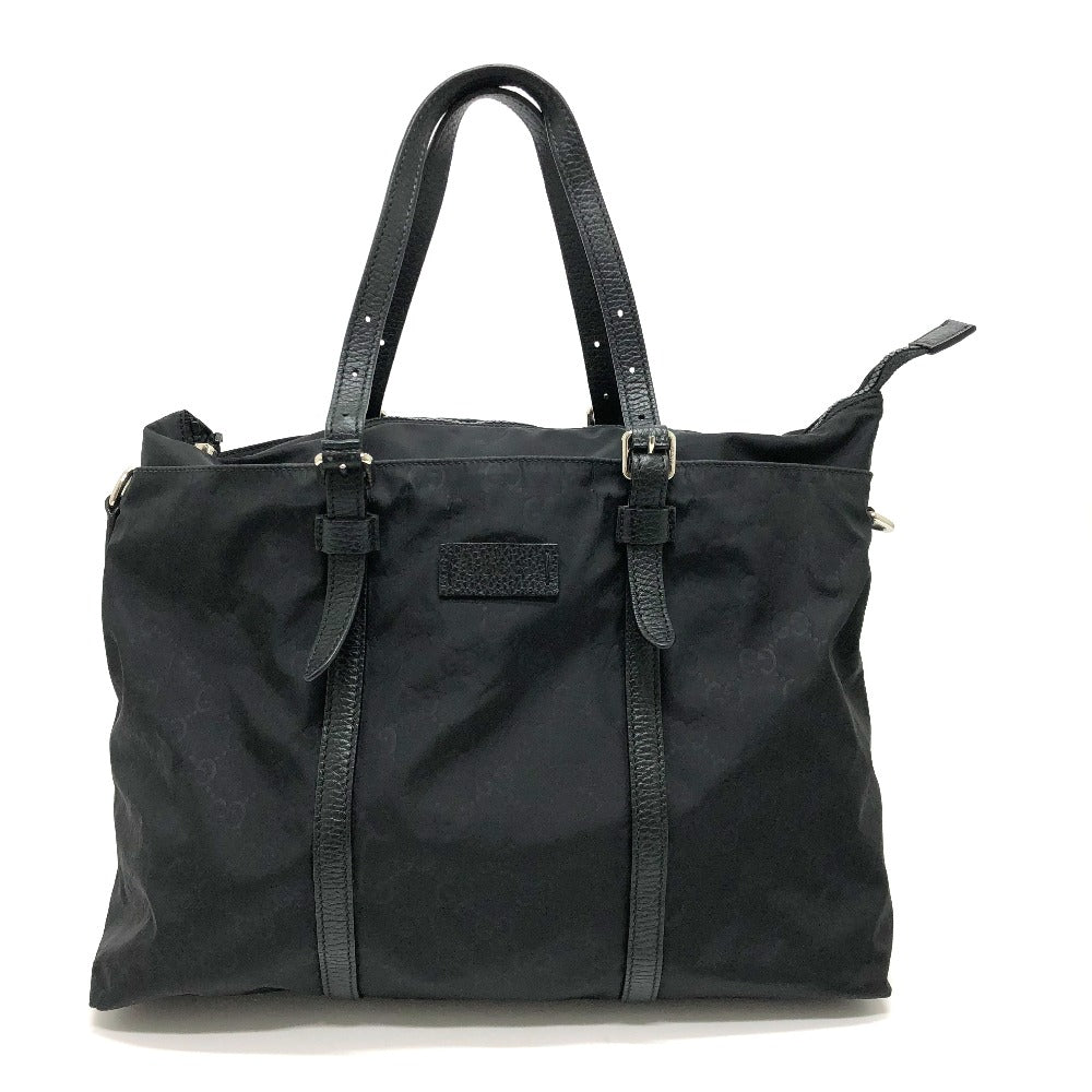 GUCCI Tote Bag 510332 Nylon / leather black GG Guccisima mens Used