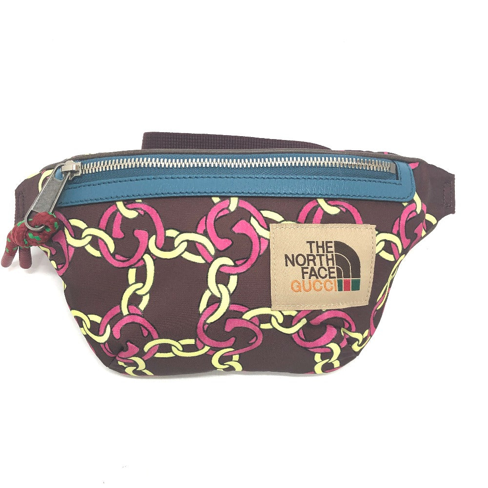 GUCCI Sling bag 650299 Nylon Brown THE NORTH FACE collaboration waist pouch Women Used