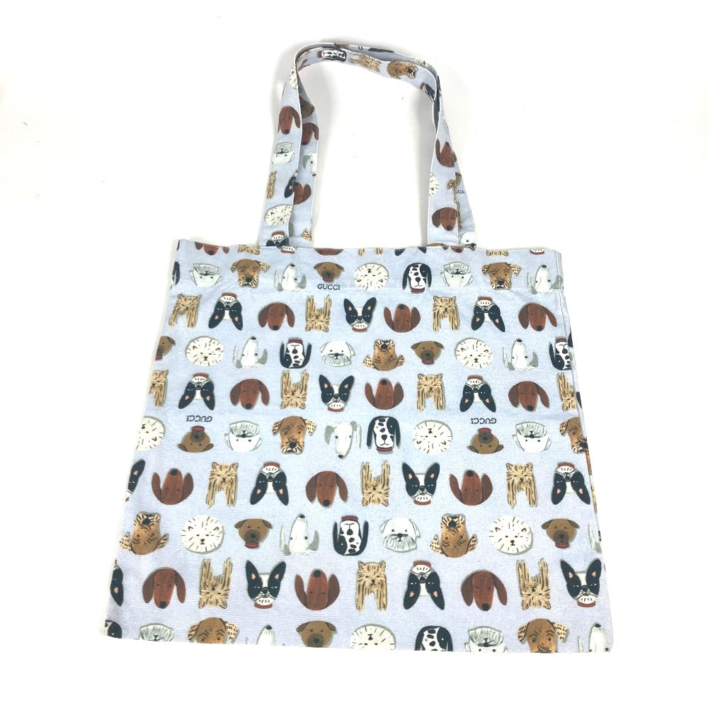 GUCCI Tote Bag canvas blue Dog Dog Puppy Women Used