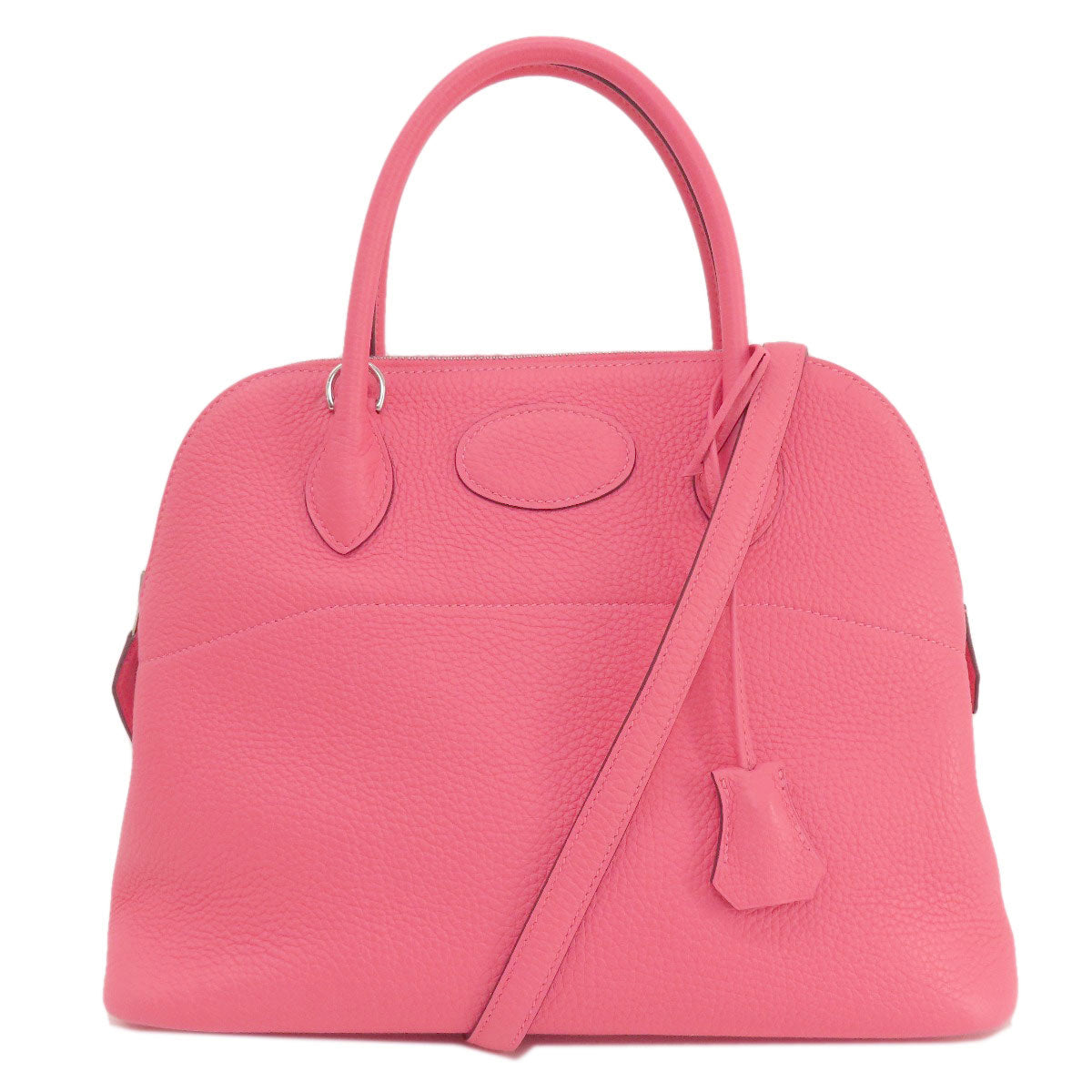 HERMES Handbag Taurillon Clemence pink Bolide 31 Rose Azalee Silver Metal Women Used