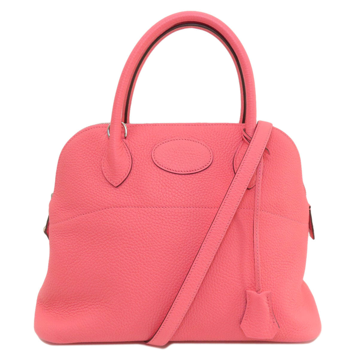 HERMES Handbag Taurillon Clemence pink Bolide 31 Rose Azalee Silver Metal Women Used