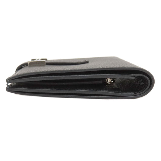 HERMES Bifold Wallet Epsom black Bearn Compact Black SilverMetal