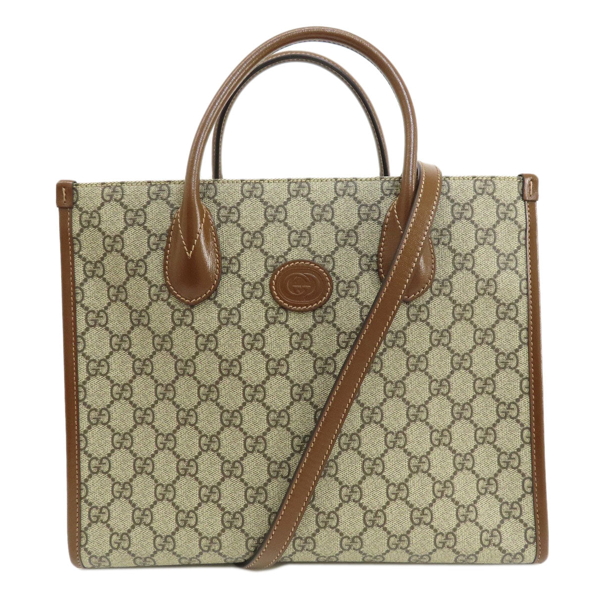 GUCCI Handbag 659983 PVC Brown GG 2WAY Women Used