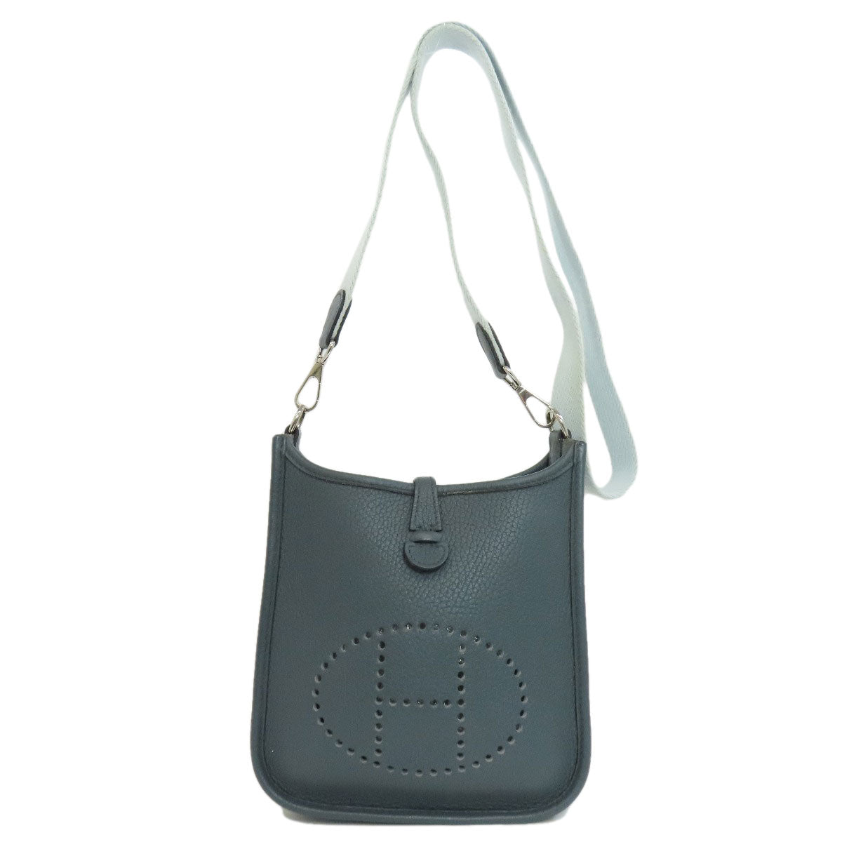 HERMES Shoulder Bag Taurillon Clemence blue Evelyn TPM SilverMetal Women Used