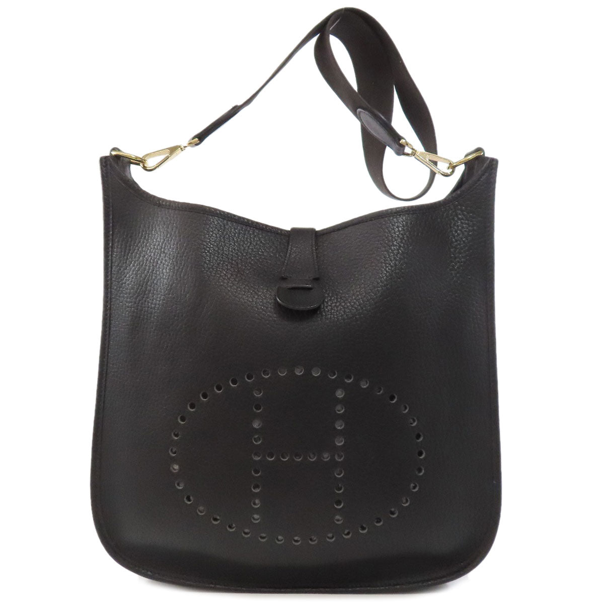 HERMES Shoulder Bag Ardenne black Evelyn GM Gold Metal Women Used