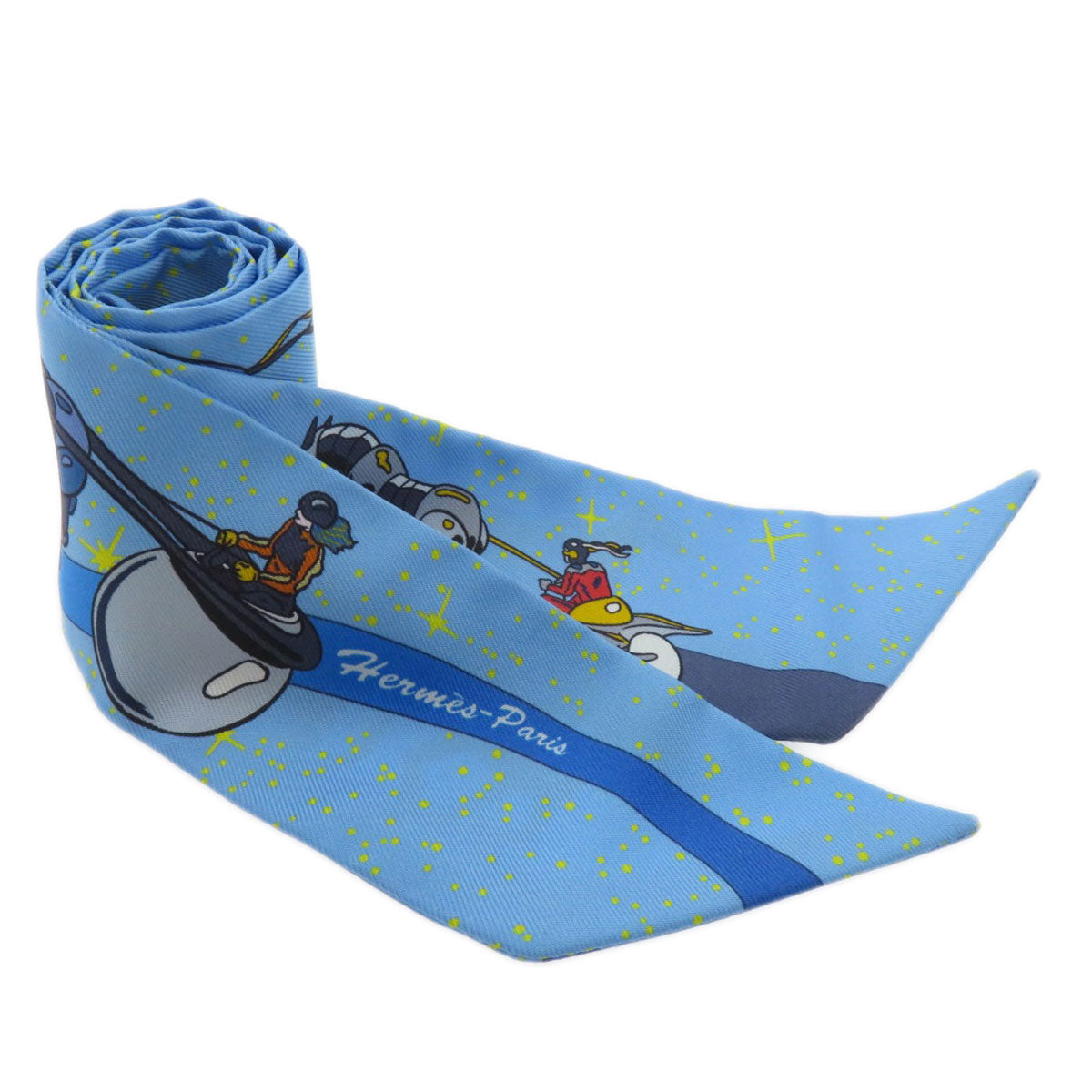 HERMES scarf silk blue Twilly Women Used