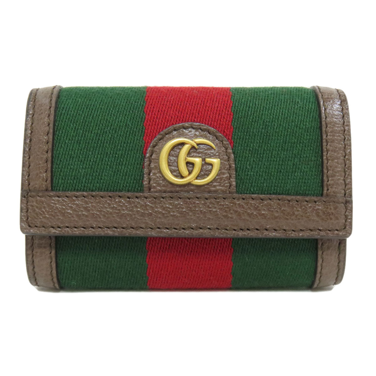 GUCCI Key case Key holder 722950 Canvas, Leather Brown GG Marmont Sherry Line Women Used