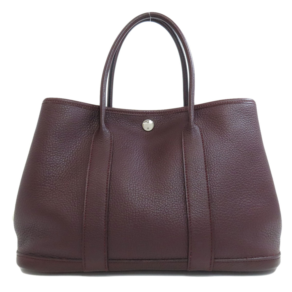 HERMES Handbag Negonda Red Garden Party TPM SilverMetal Women Used