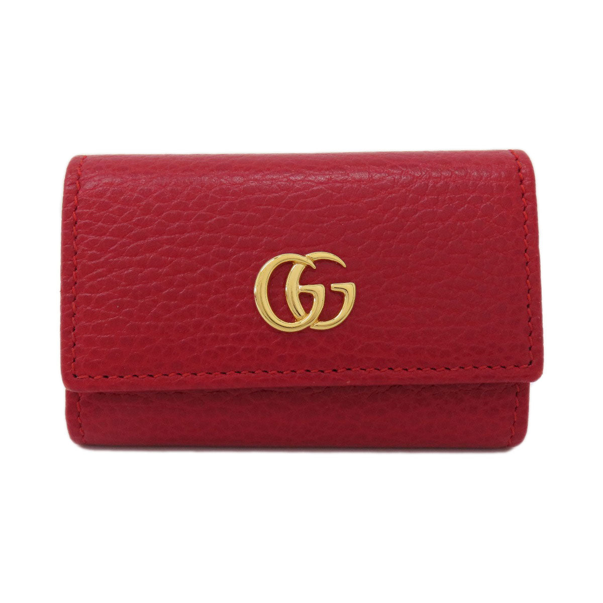 GUCCI Key case Key holder 456118 leather Red GG Marmont