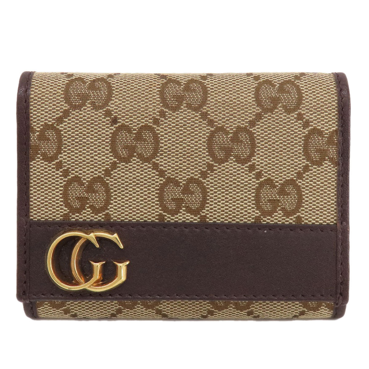 GUCCI Card Case 245762 canvas Brown GG