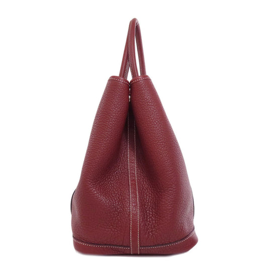 HERMES Tote Bag Taurillon Clemence Red Garden Party PM SilverMetal Women Used