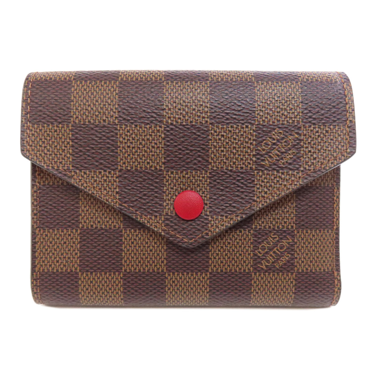 LOUIS VUITTON Bifold Wallet N41659 Damier canvas Brown Portefeuille Victorine Women Used