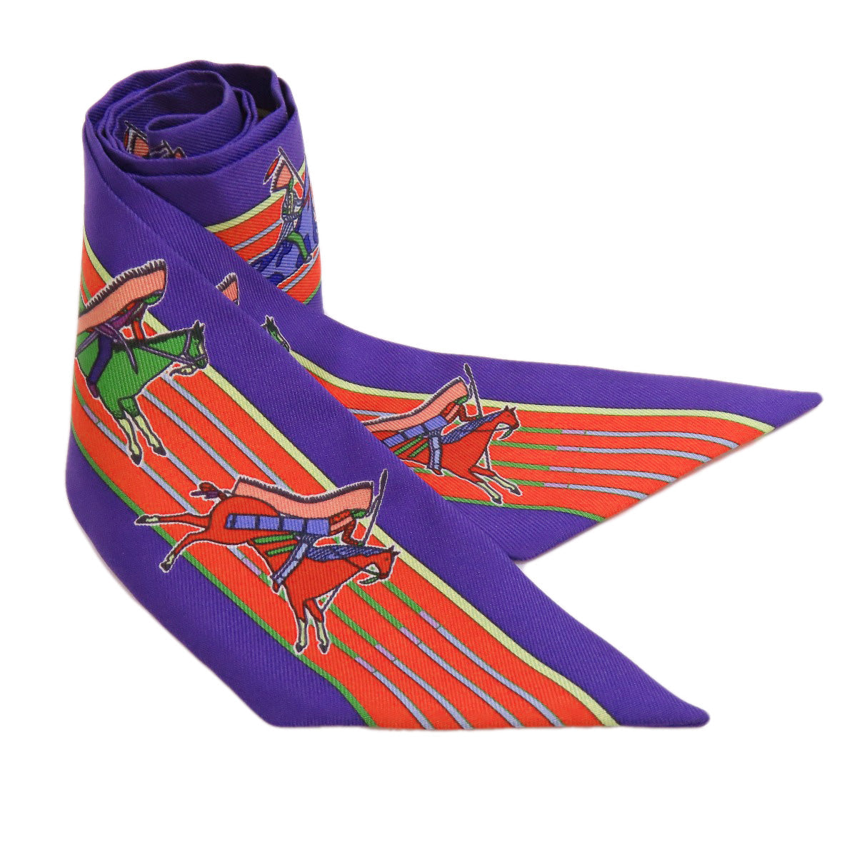 HERMES scarf silk purple Twilly Women Used