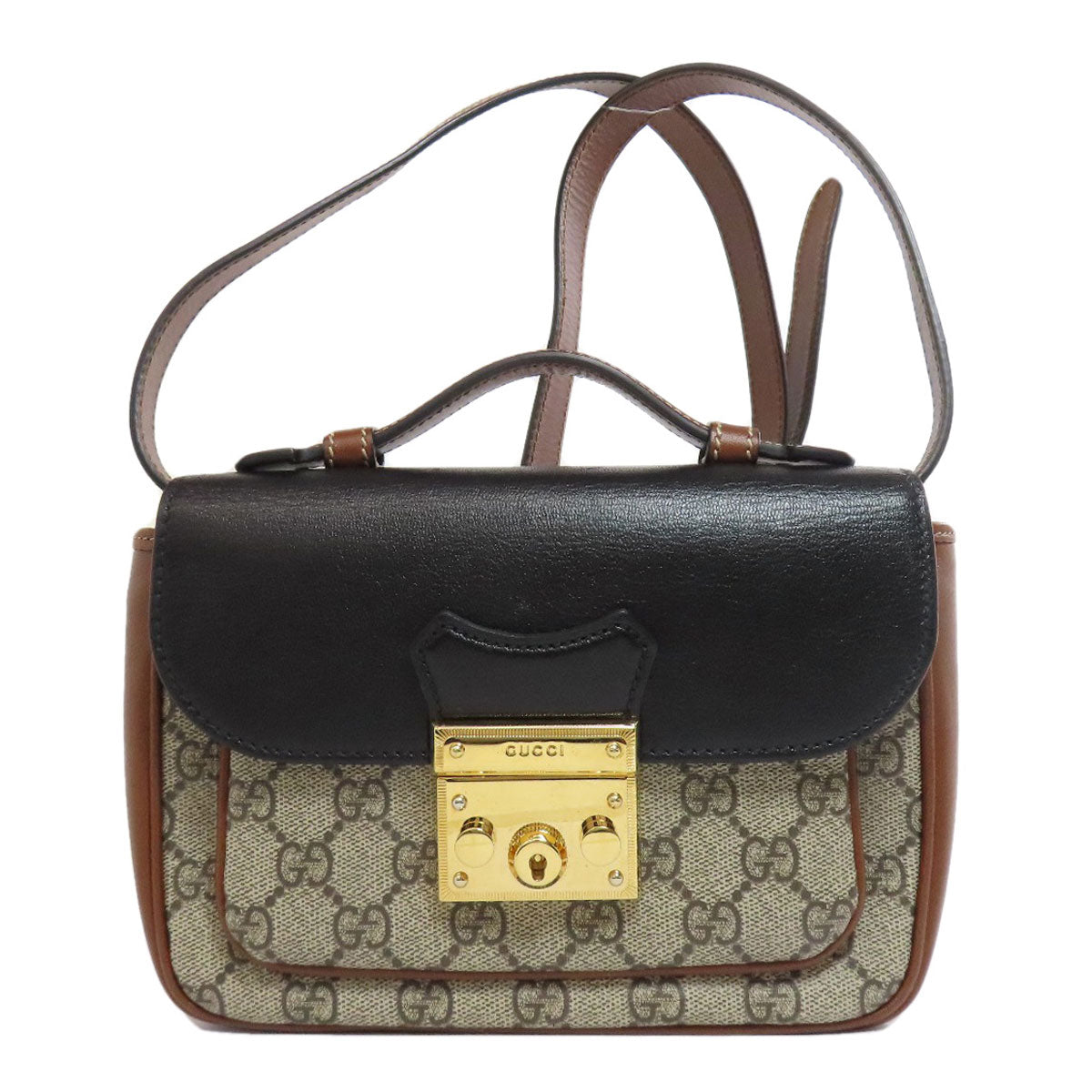 GUCCI Shoulder Bag 658487 PVC Brown GG Supreme 2WAY Women Used