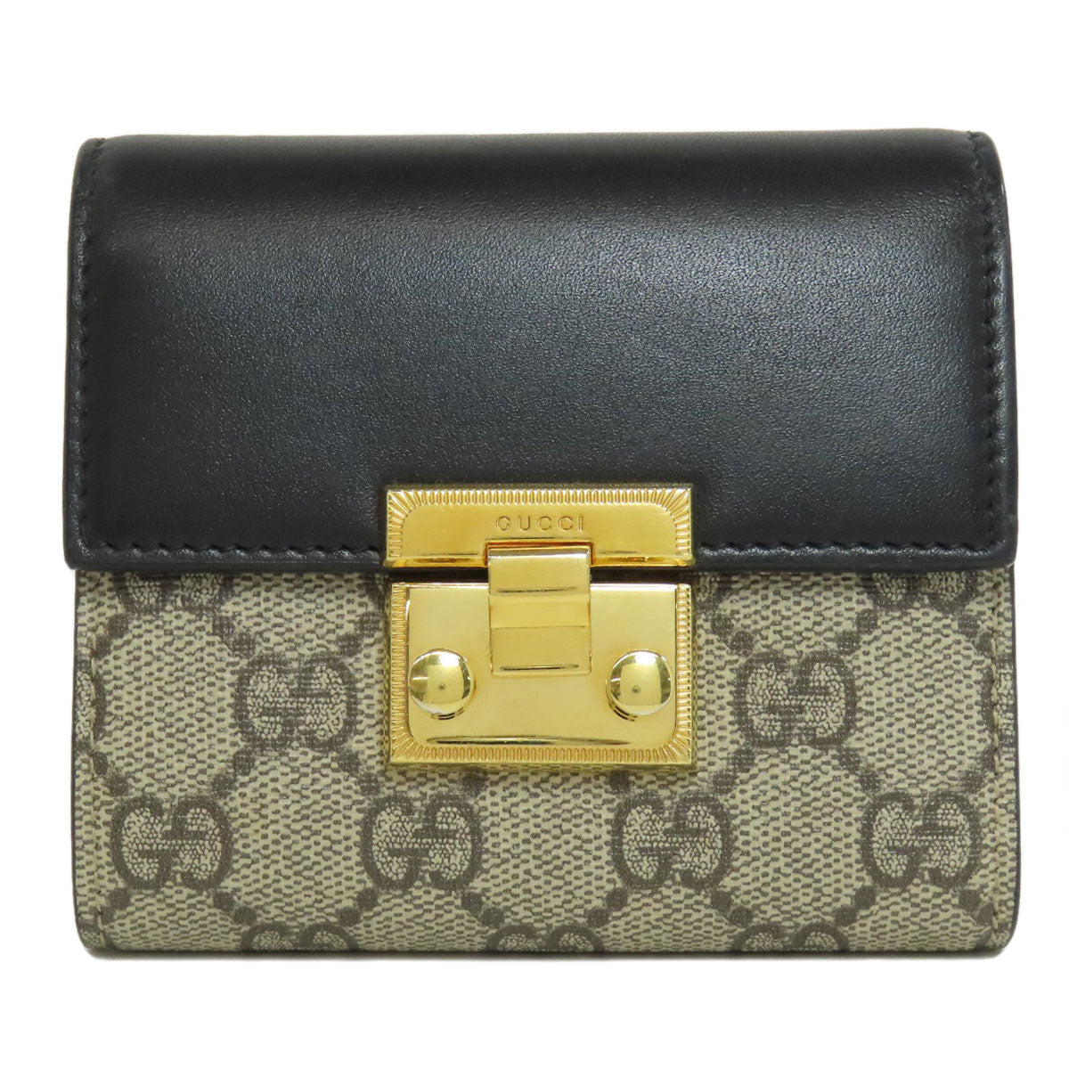 GUCCI Bifold Wallet 453155 PVC, Leather Brown GG Supreme Women Used