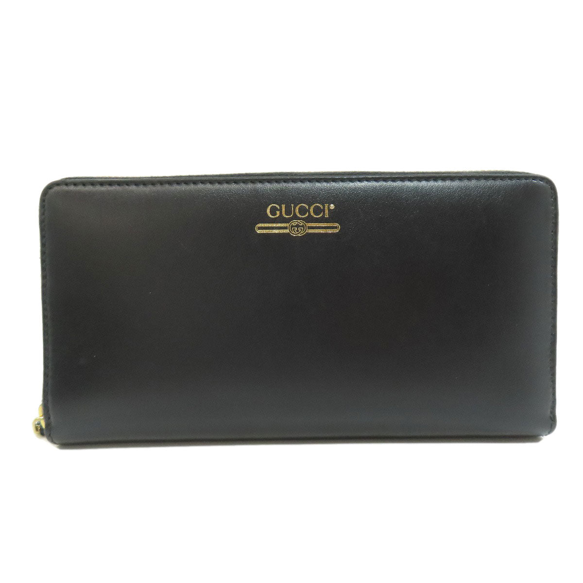 GUCCI Long Wallet Purse 547591 leather black logo Women Used
