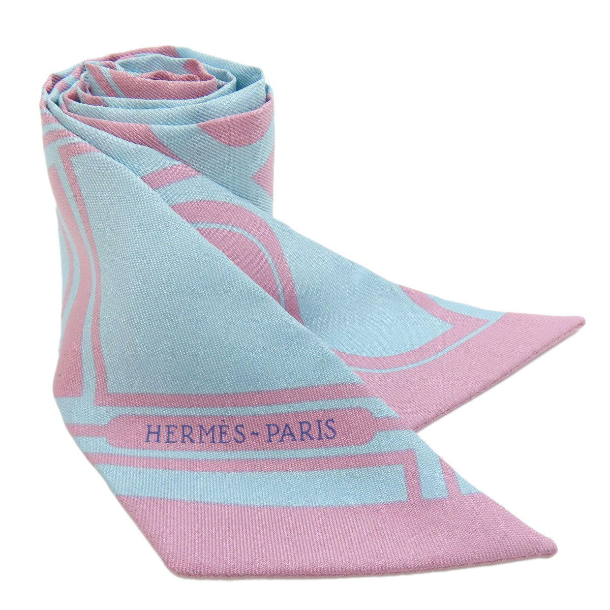 HERMES scarf silk pink Twilly