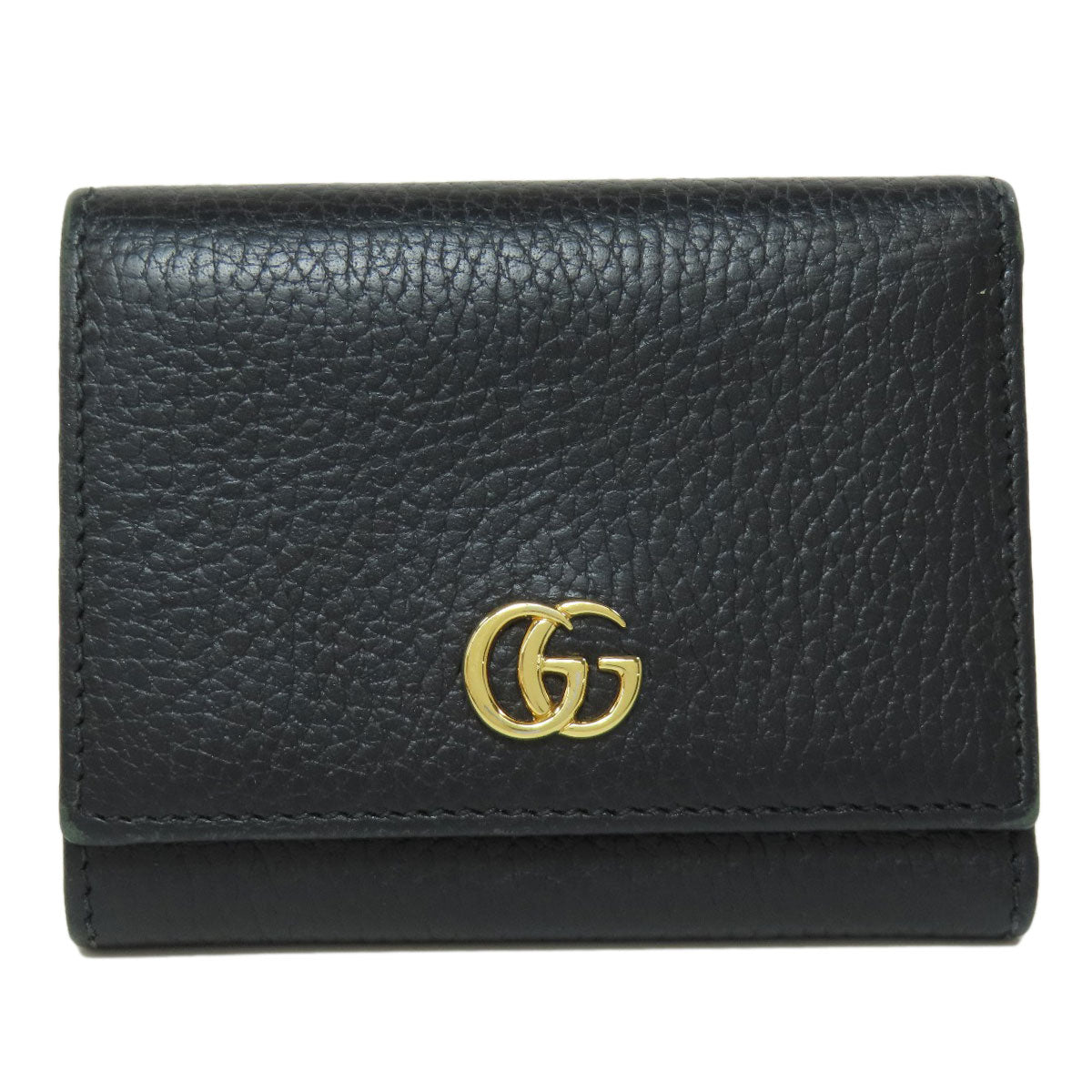 GUCCI Bifold Wallet 474746 leather black GG Marmont Tri-Fold Wallet Women Used