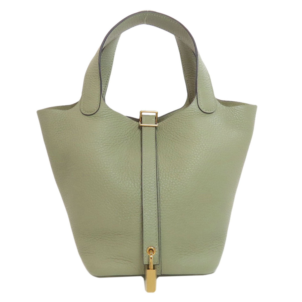 HERMES Handbag Taurillon Clemence green Picotin Lock PM Gold Metal Women Used