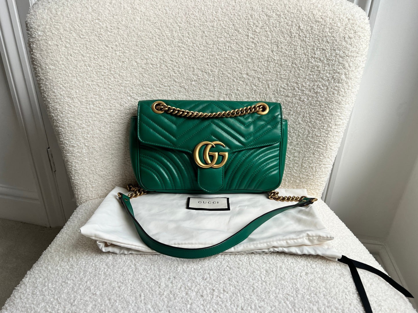 Gucci GG Green Marmont Small Shoulder Bag (RRP £2070)