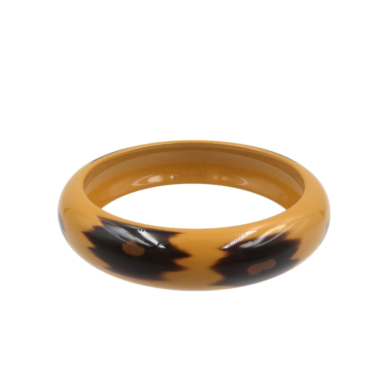 HERMES Bangle lacquer Brown Lacquerwood