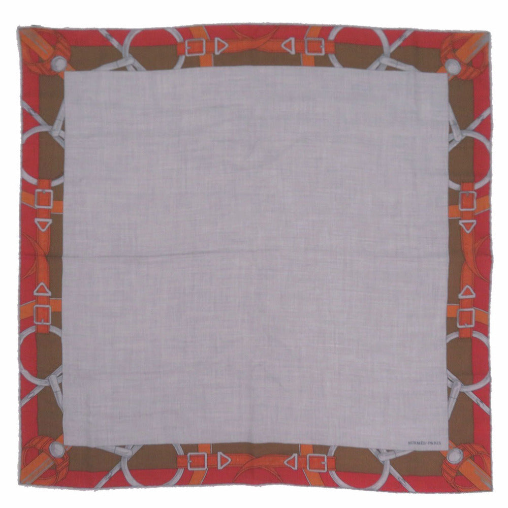 HERMES scarf Cashmere, Silk Purple x Wine Red Carre90 ENCADRE EPERON D'OR Women Used