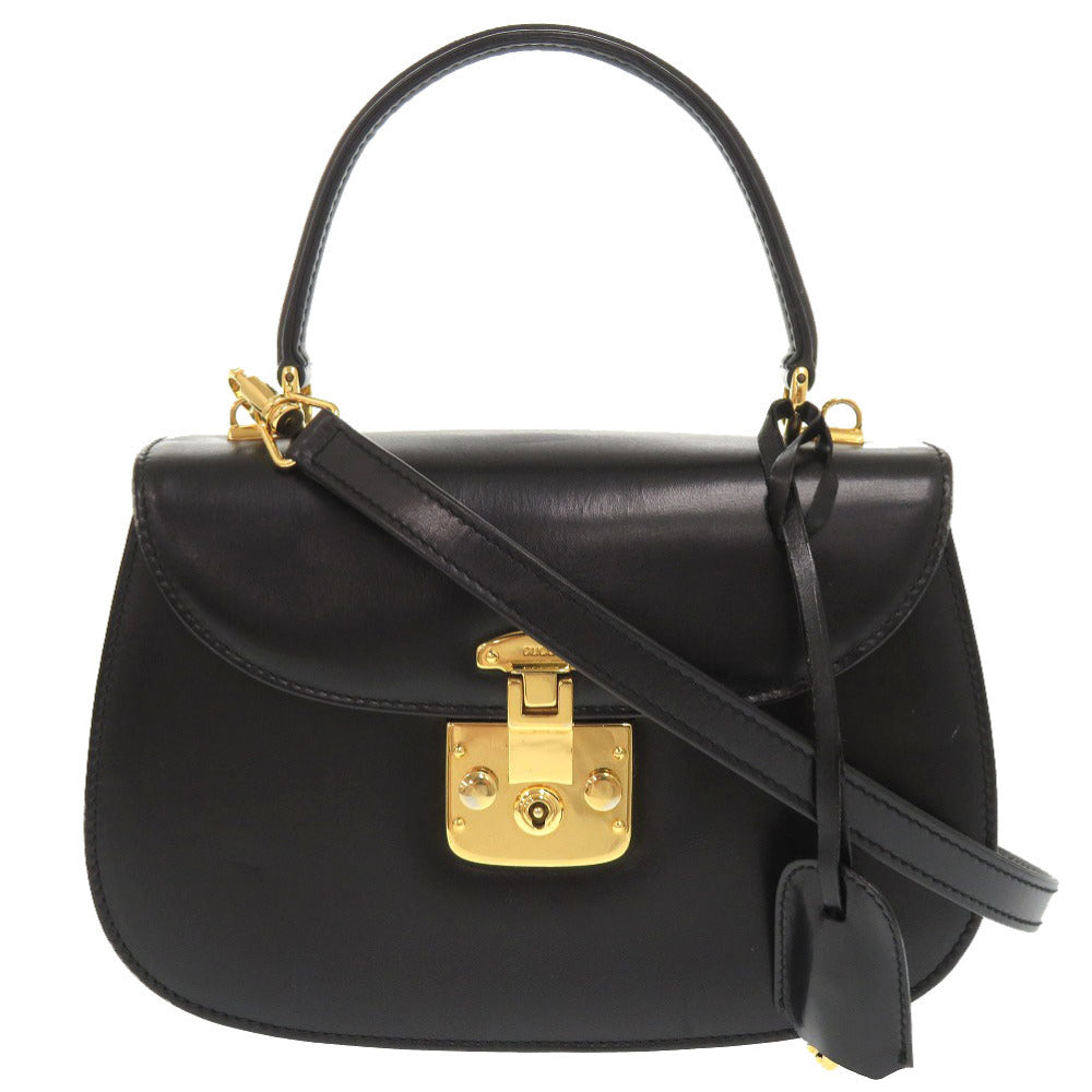 GUCCI Handbag 000 46 0210 leather black Lady Rock Vintage Women Used