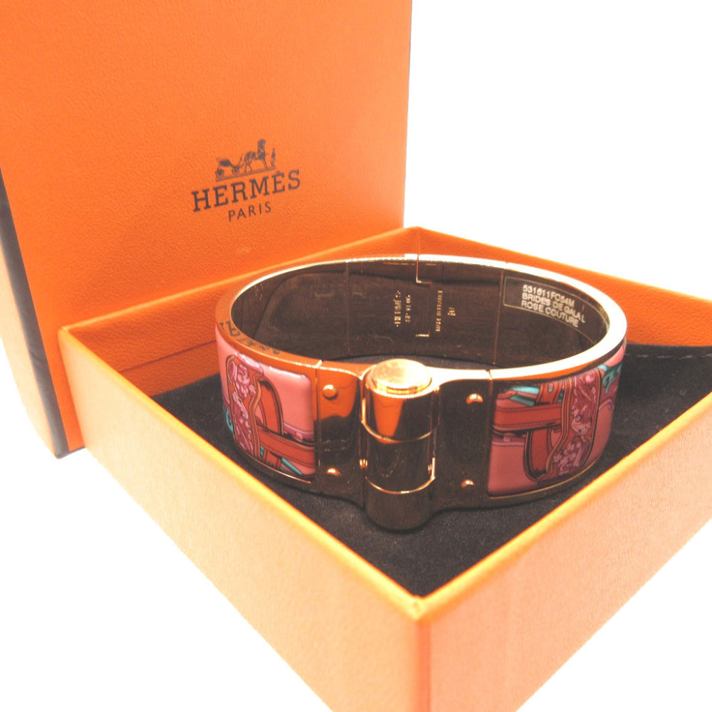 HERMES Bangle metal Rose gold Charniere GM