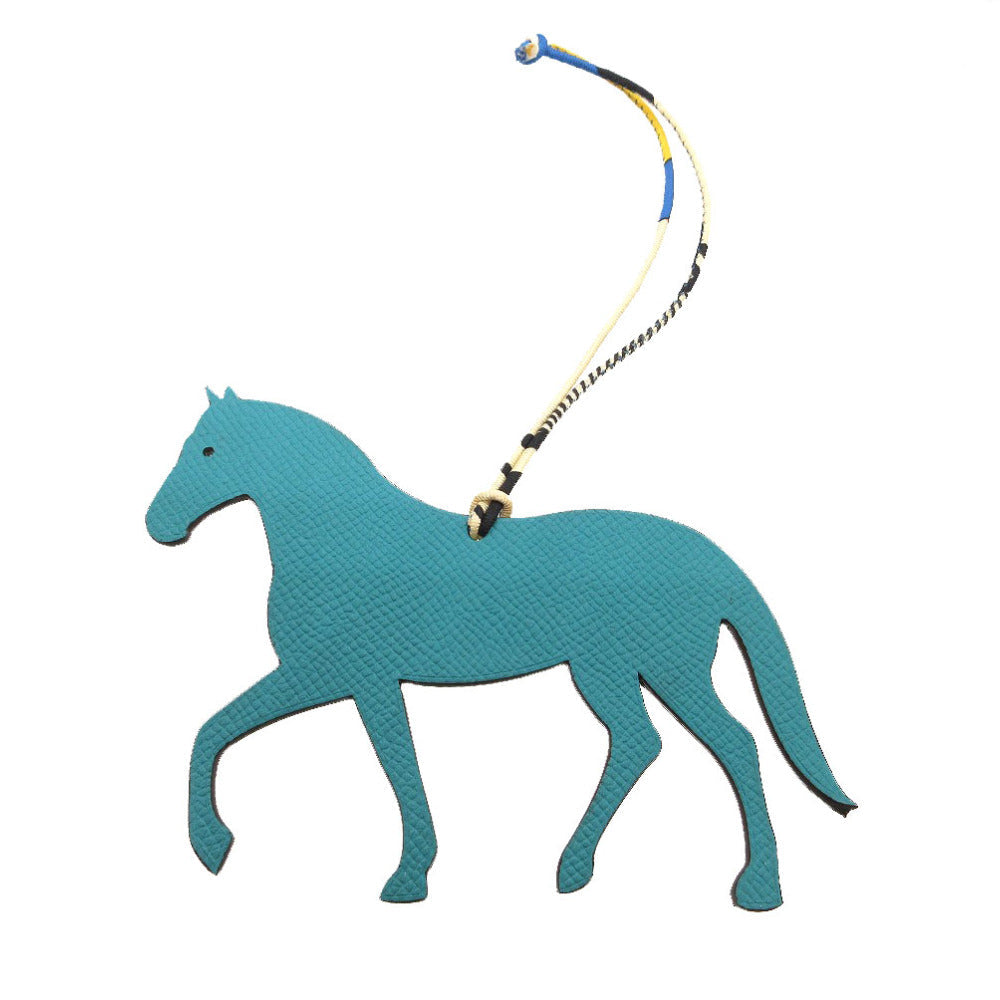 HERMES key ring Epsom , Taurillon Clemence green Petit Ash Cheval GM Horse Charm