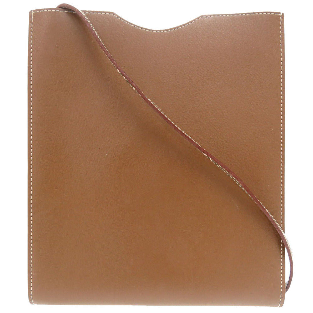HERMES Shoulder Bag Ever Calfskin Brown Omenitu Women Used