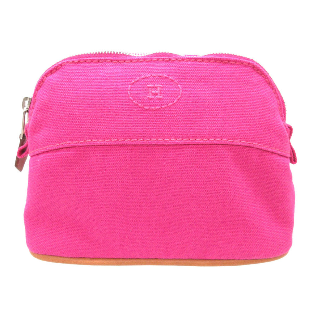 HERMES Pouch canvas Fusha pink Bolide Mini Mini Women Used