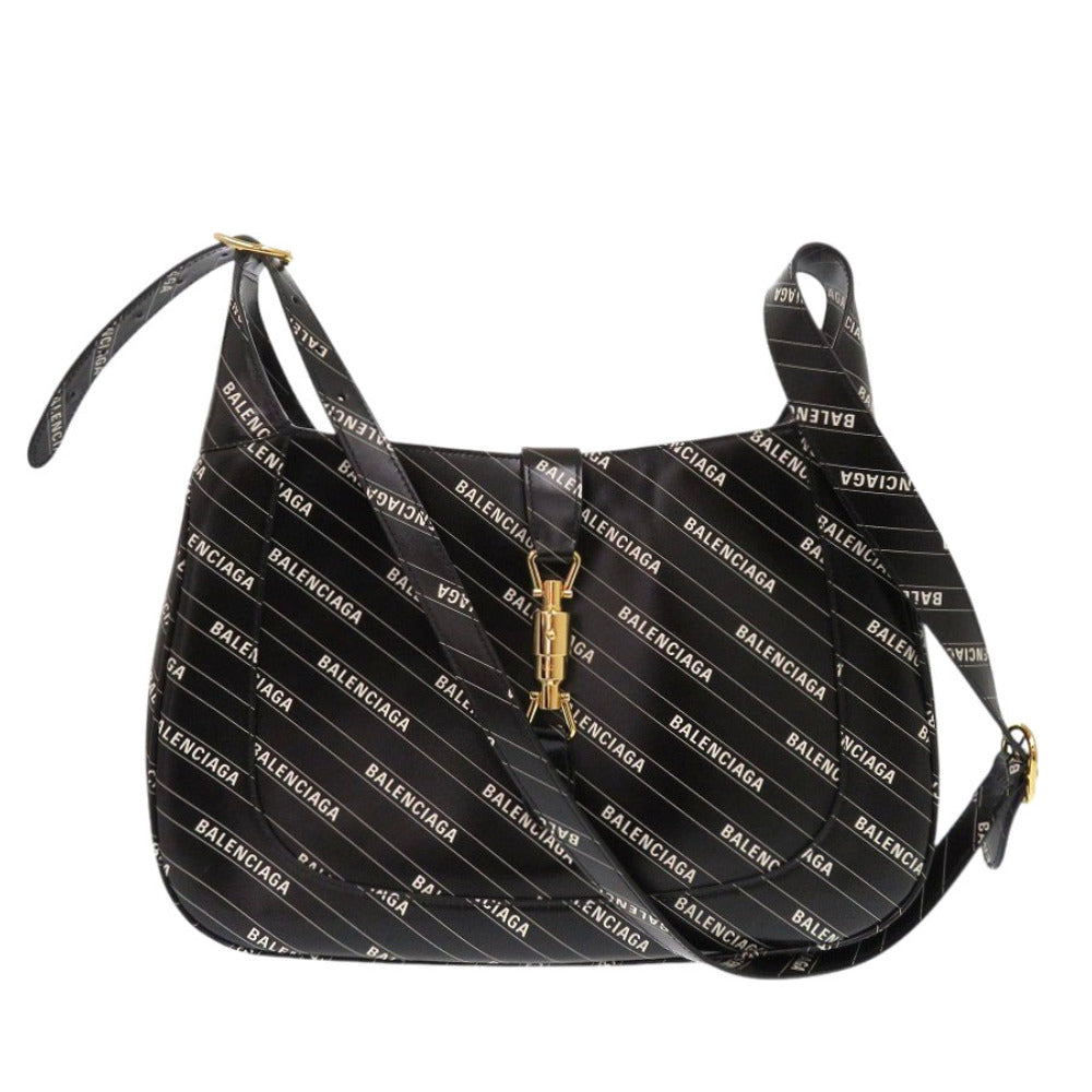 GUCCI Shoulder Bag 636712 leather black The Hacker Project Balenciaga Collaboration Jackie 1961 Women Used