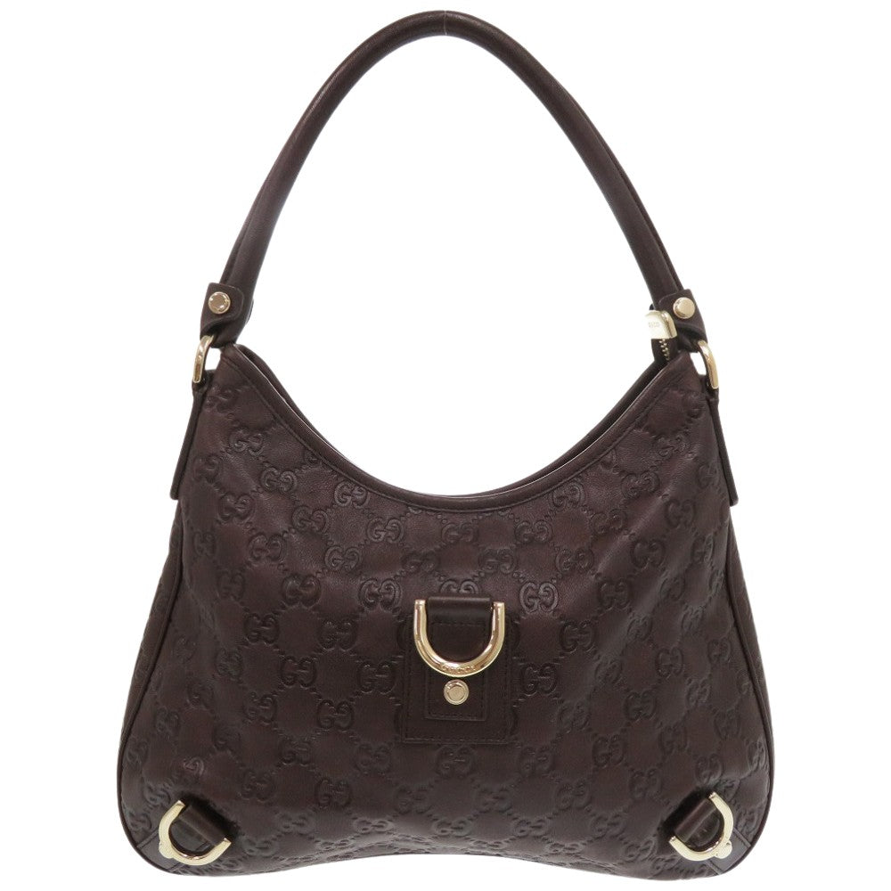 GUCCI Shoulder Bag 130738 Calfskin Brown Guccissima Abby One Shoulder Bag Dark Brown Women Used