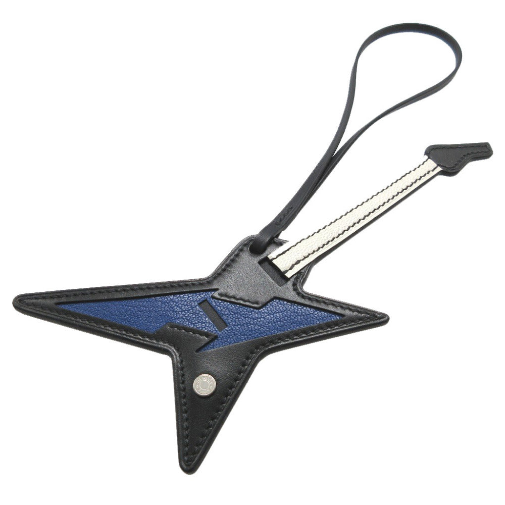 HERMES key ring 084080CJ Vota De Lacto Blue royal ROCK Guitar Bag Charm Women(Unisex) Used