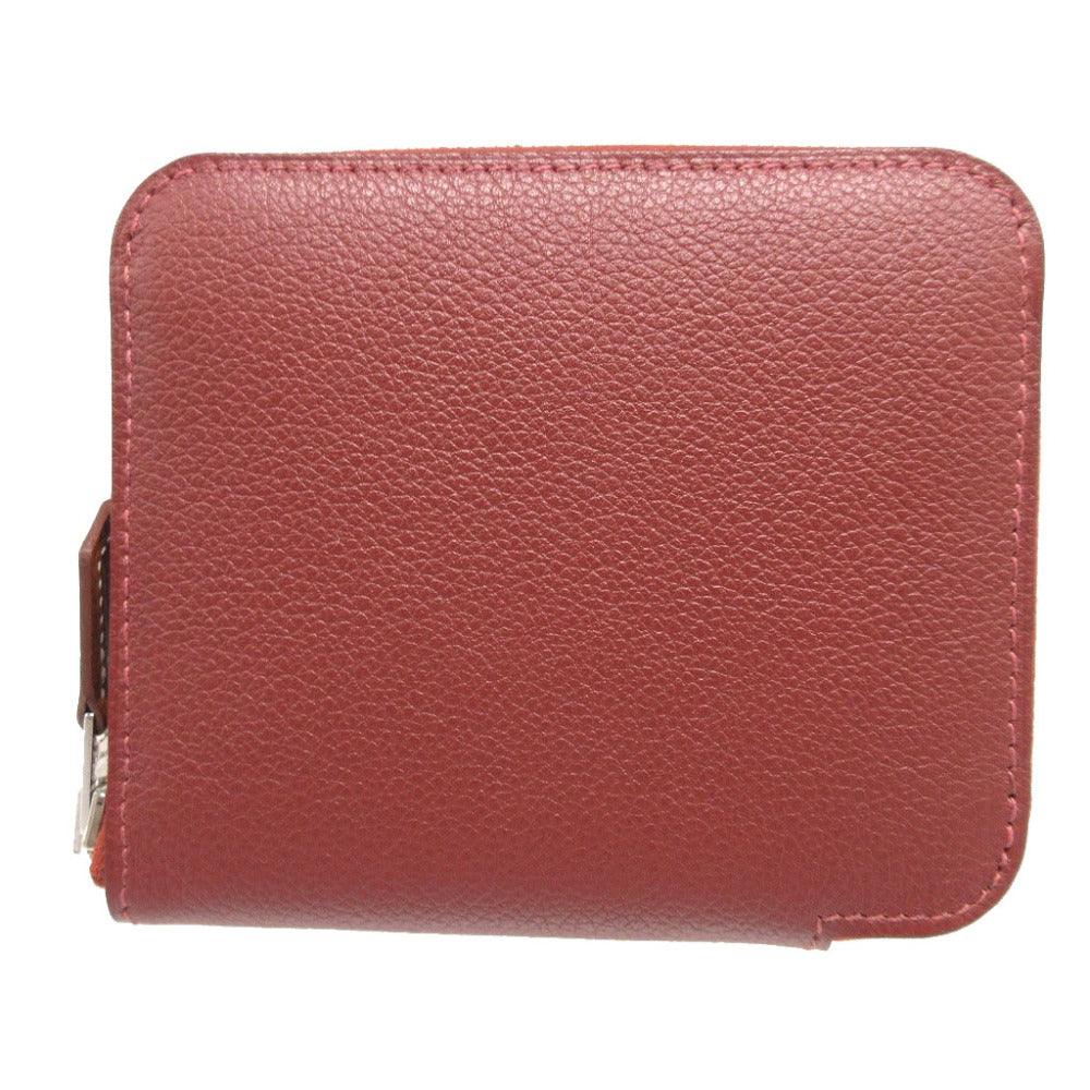 HERMES Coin case Evercolor, Silk Rouge ash Zip Around Azap compact silk in Women(Unisex) Used