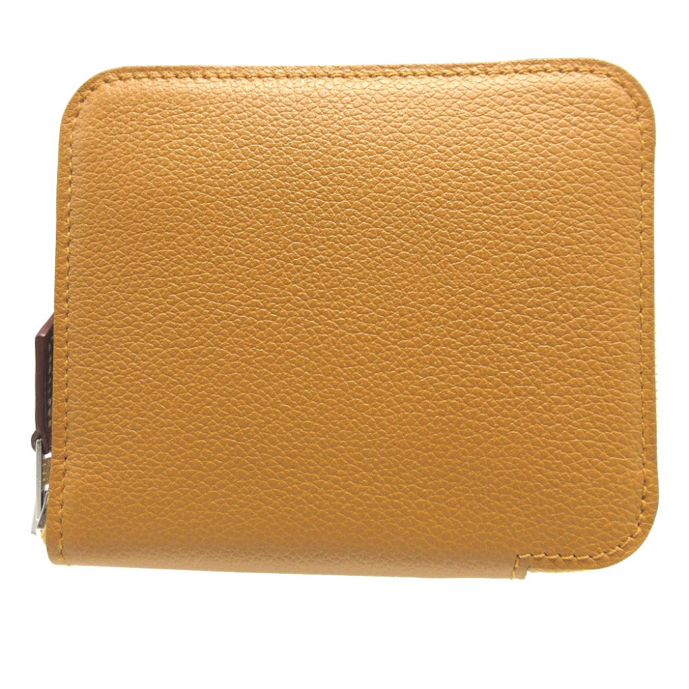 HERMES Coin case Evercolor, Silk caramel Zip Around Azap compact silk in Women(Unisex) Used