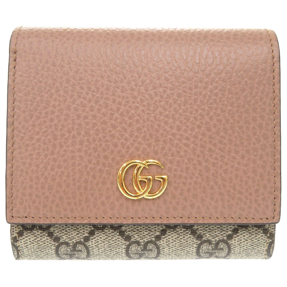 GUCCI Bifold Wallet 598587 GG Supreme, Leather beige GG Marmont Compact wallet