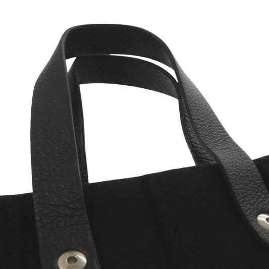 HERMES Tote Bag Wool, Leather black Amedaba Tote Bag