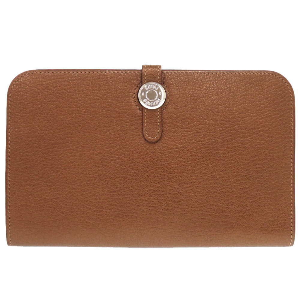 HERMES Long Wallet Purse Shave bronze Dogon GM Midosuji Limited Women Used