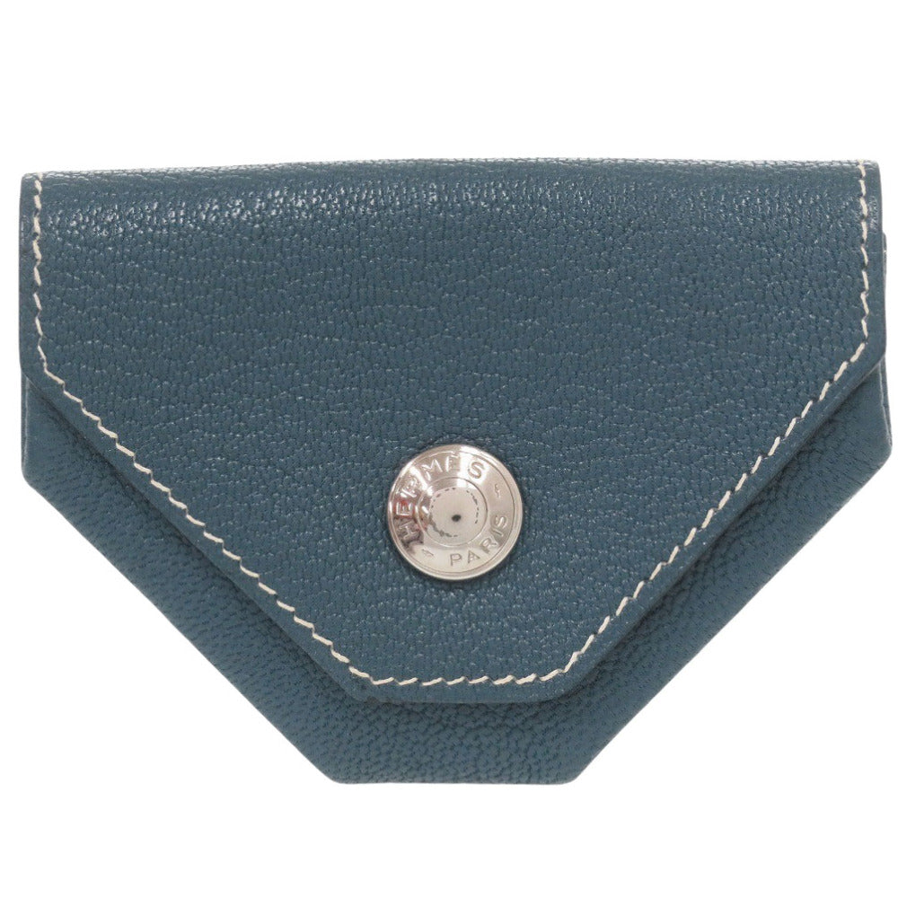 HERMES Coin case Shave blue Le Van Cator Women Used