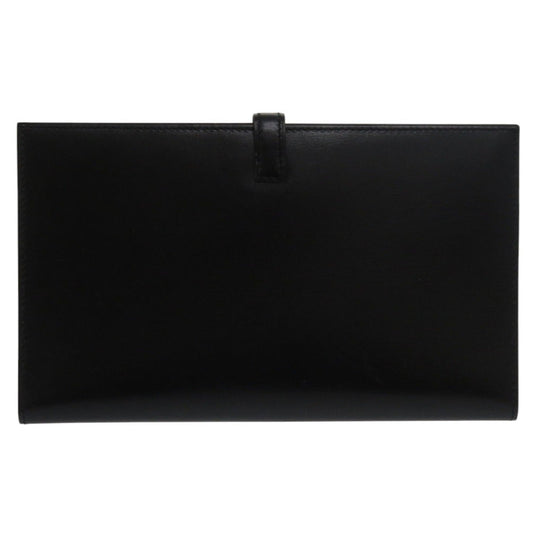 HERMES Bifold Wallet Box scarf black Saumur Diane