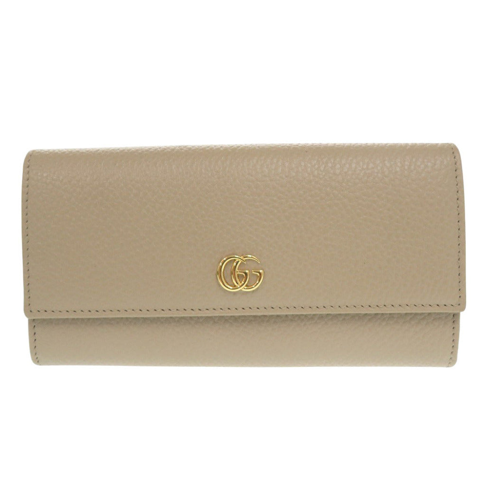 GUCCI Long Wallet Purse 456116 leather beige GG Marmont Continental wallet