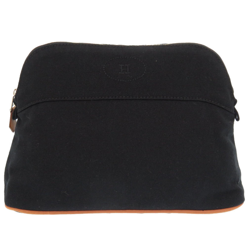 HERMES Pouch cotton black Bored pouch 25 MM Women Used